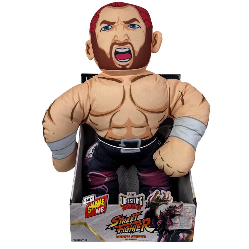 Jazwares Wrestling Buddies Street Fighter Kenny Omega (Akuma) 17"‎ Talking Plush